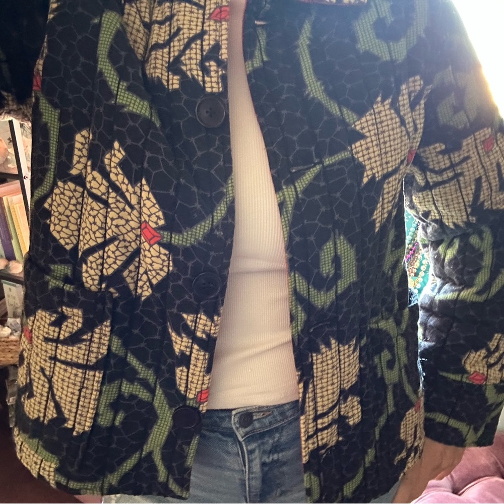 RHODE Black and Cream Floral Jacket
